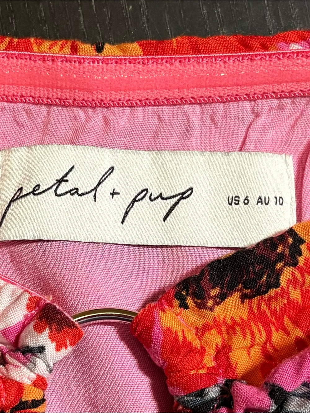 Petal & Pup Sarai Floral Cutout Strapless Ring-Detail Maxi Dress,Size 6 - Picture 2 of 13